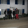 Band shot after midnight at the house with blue shutters in Warsash.  Ian grew up in this house!  Photo by Steve Mennella